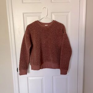 A New Day Sherpa Fleece Texture Sweatshirt Top Sweater Sz S